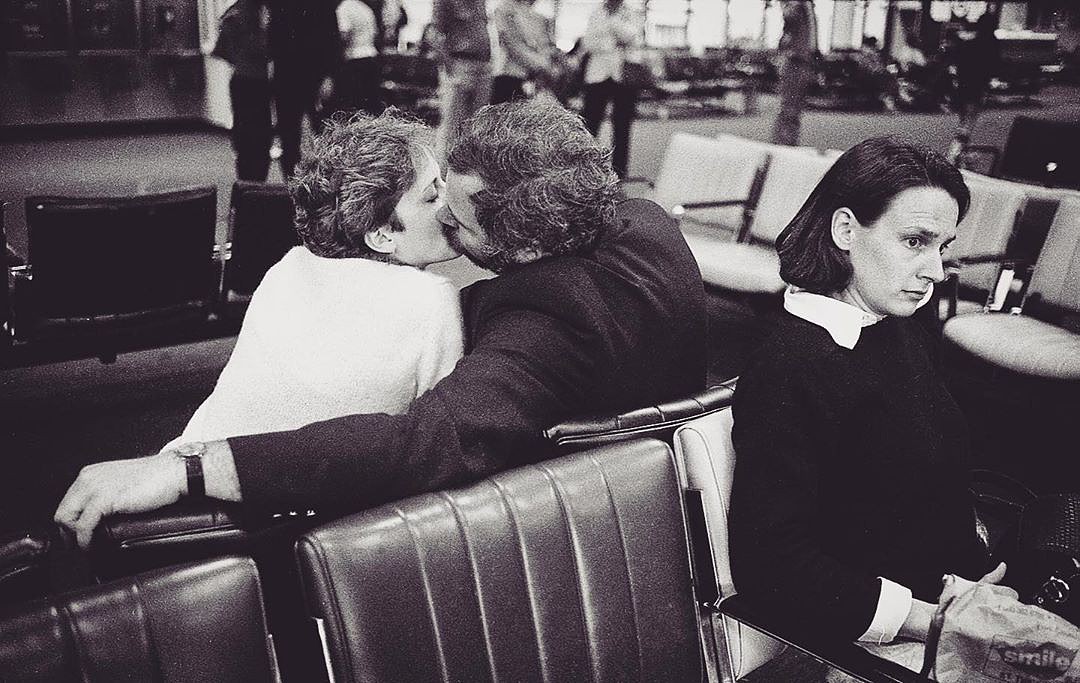 Waiting at airport, early1980’s Carrie Boretz.jpg